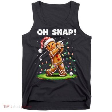 Oh Snap Gingerbreadman Golfer Golf Christmas Golfing Tank Top