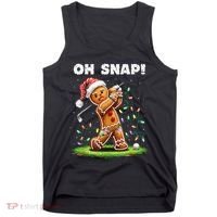 Oh Snap Gingerbreadman Golfer Golf Christmas Golfing Tank Top thumb 0