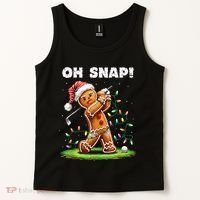 Oh Snap Gingerbreadman Golfer Golf Christmas Golfing Tank Top thumb 2