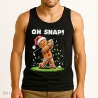 Oh Snap Gingerbreadman Golfer Golf Christmas Golfing Tank Top thumb 3