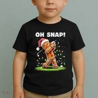 Oh Snap Gingerbreadman Golfer Golf Christmas Golfing Toddler T-Shirt thumb 2