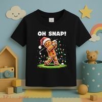 Oh Snap Gingerbreadman Golfer Golf Christmas Golfing Toddler T-Shirt thumb 3