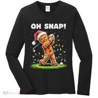 Oh Snap Gingerbreadman Golfer Golf Christmas Golfing Women's Long Sleeve Shirt thumb 0