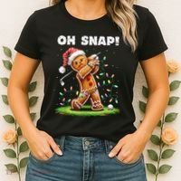 Oh Snap Gingerbreadman Golfer Golf Christmas Golfing Women's T-Shirt thumb 2