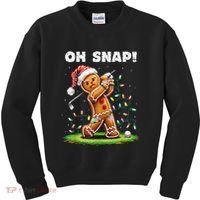 Oh Snap Gingerbreadman Golfer Golf Christmas Golfing Kids Sweatshirt thumb 0