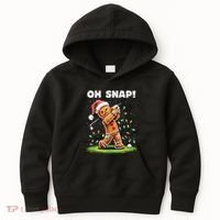 Oh Snap Gingerbreadman Golfer Golf Christmas Golfing Kids Hoodie thumb 0