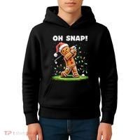 Oh Snap Gingerbreadman Golfer Golf Christmas Golfing Kids Hoodie thumb 4