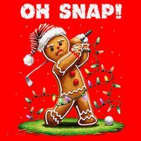 Oh Snap Gingerbreadman Golfer Golf Christmas Golfing Santa Hat thumb 1