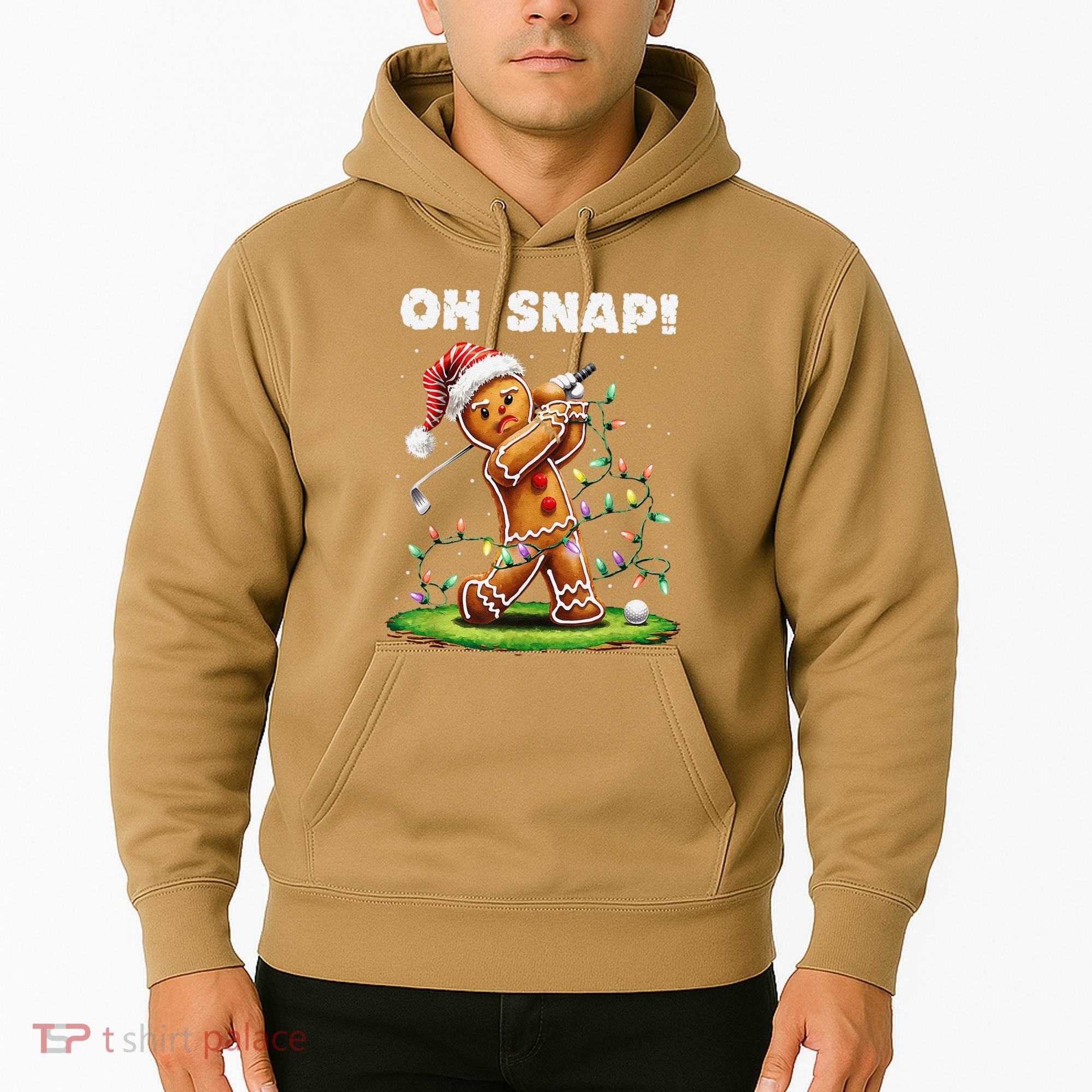 Oh Snap Gingerbreadman Golfer Golf Christmas Golfing Hoodie