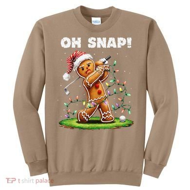 Oh Snap Gingerbreadman Golfer Golf Christmas Golfing Sweatshirt
