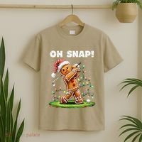 Oh Snap Gingerbreadman Golfer Golf Christmas Golfing T-Shirt thumb 2