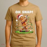 Oh Snap Gingerbreadman Golfer Golf Christmas Golfing T-Shirt thumb 3