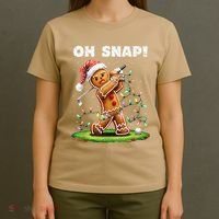 Oh Snap Gingerbreadman Golfer Golf Christmas Golfing T-Shirt thumb 4