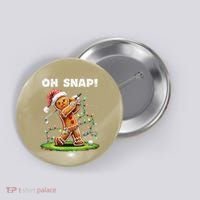 Oh Snap Gingerbreadman Golfer Golf Christmas Golfing Button thumb 0