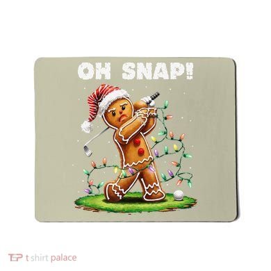 Oh Snap Gingerbreadman Golfer Golf Christmas Golfing Mousepad