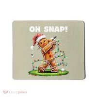 Oh Snap Gingerbreadman Golfer Golf Christmas Golfing Mousepad thumb 0