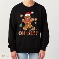 Oh Snap Gingerbread Man Funny Christmas Xmas Women's Sweatshirt thumb 0