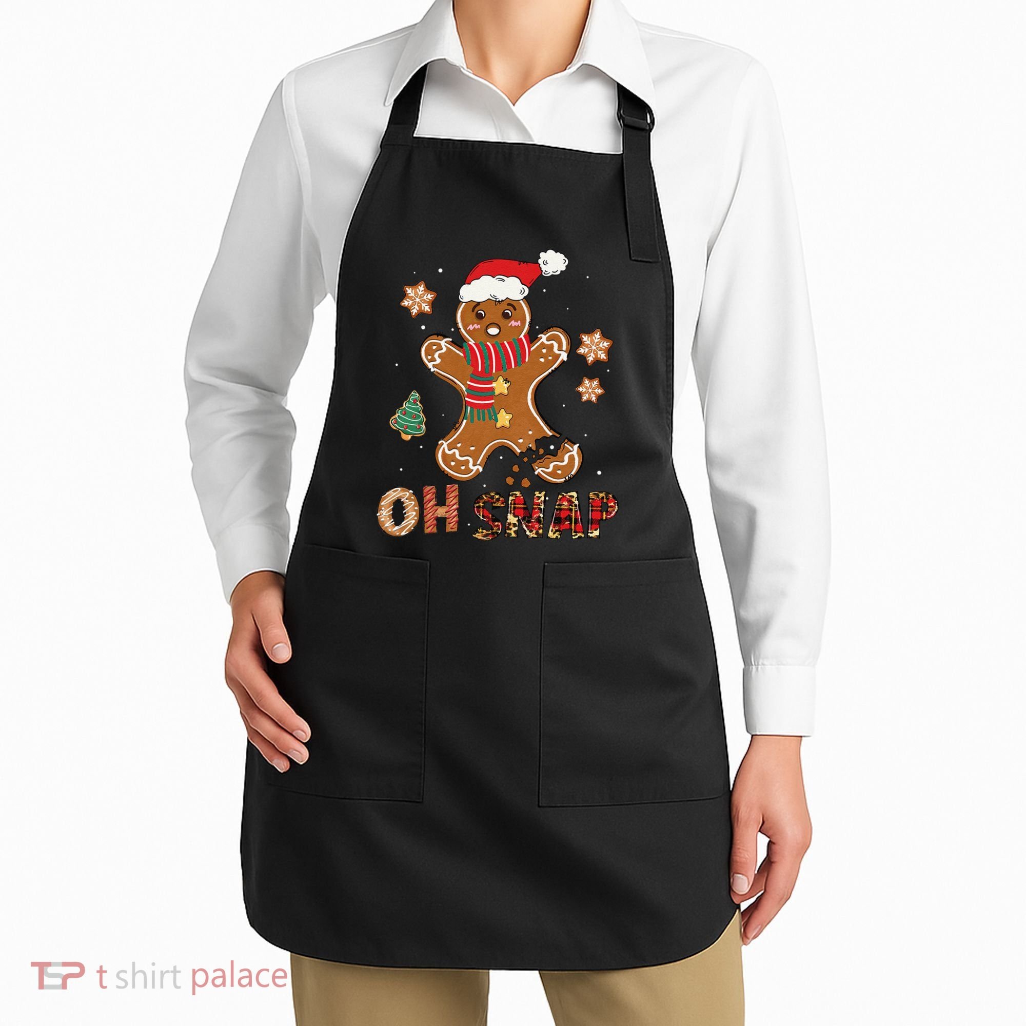 Oh Snap Gingerbread Man Funny Christmas Xmas Apron