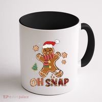 Oh Snap Gingerbread Man Funny Christmas Xmas Coffee Mug thumb 1