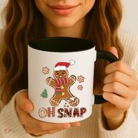 Oh Snap Gingerbread Man Funny Christmas Xmas Coffee Mug thumb 3