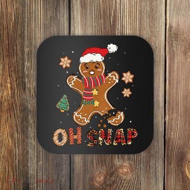Oh Snap Gingerbread Man Funny Christmas Xmas Coaster