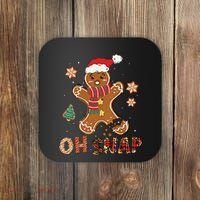 Oh Snap Gingerbread Man Funny Christmas Xmas Coaster thumb 0