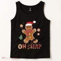 Oh Snap Gingerbread Man Funny Christmas Xmas Tank Top thumb 2