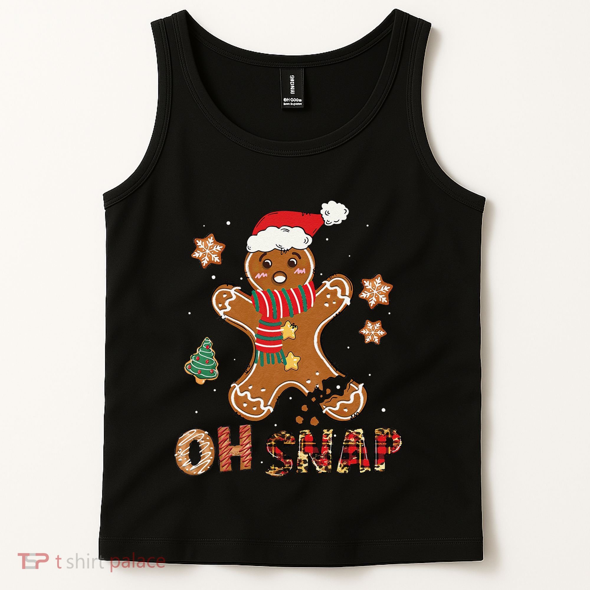 Oh Snap Gingerbread Man Funny Christmas Xmas Tank Top
