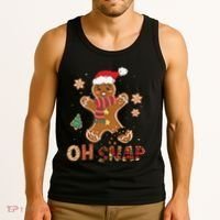 Oh Snap Gingerbread Man Funny Christmas Xmas Tank Top thumb 3