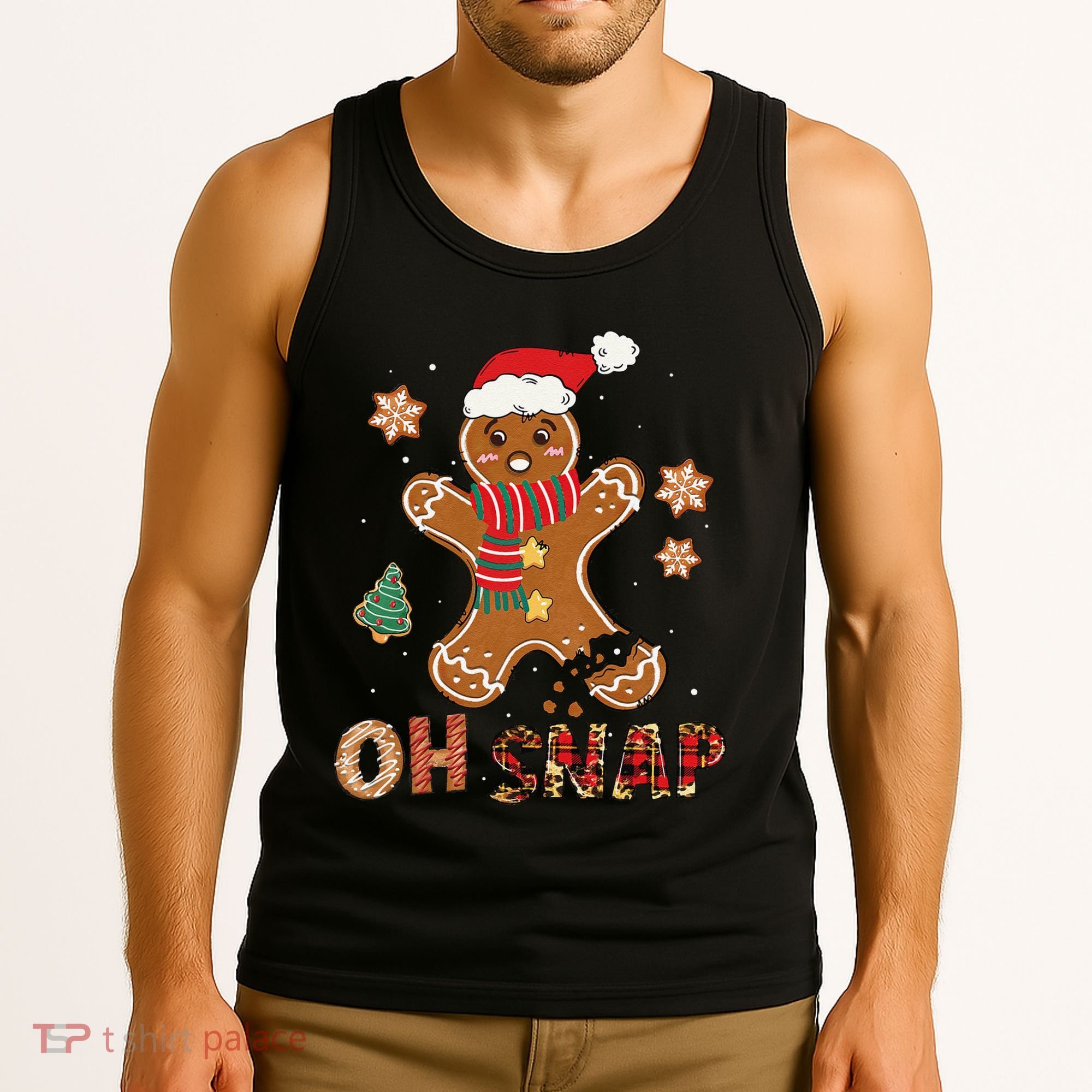 Oh Snap Gingerbread Man Funny Christmas Xmas Tank Top