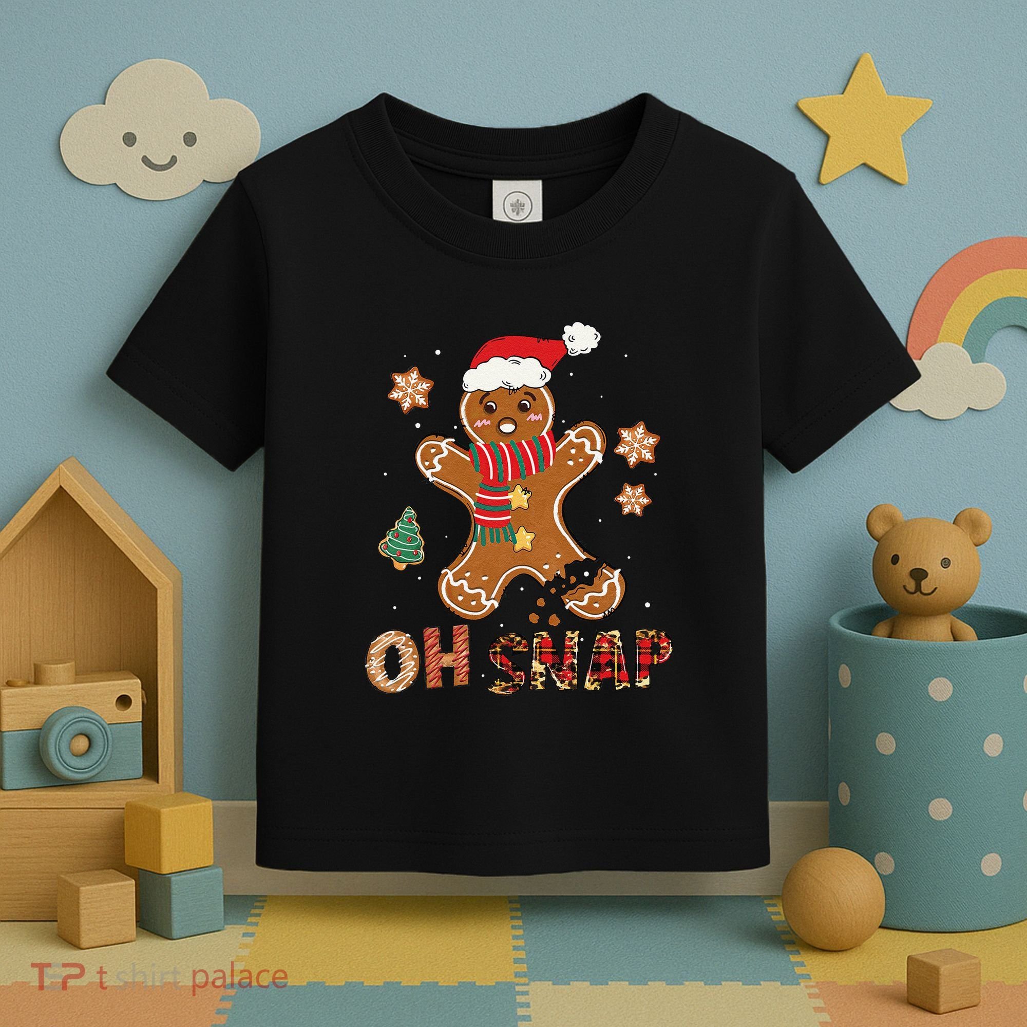 Oh Snap Gingerbread Man Funny Christmas Xmas Toddler T-Shirt