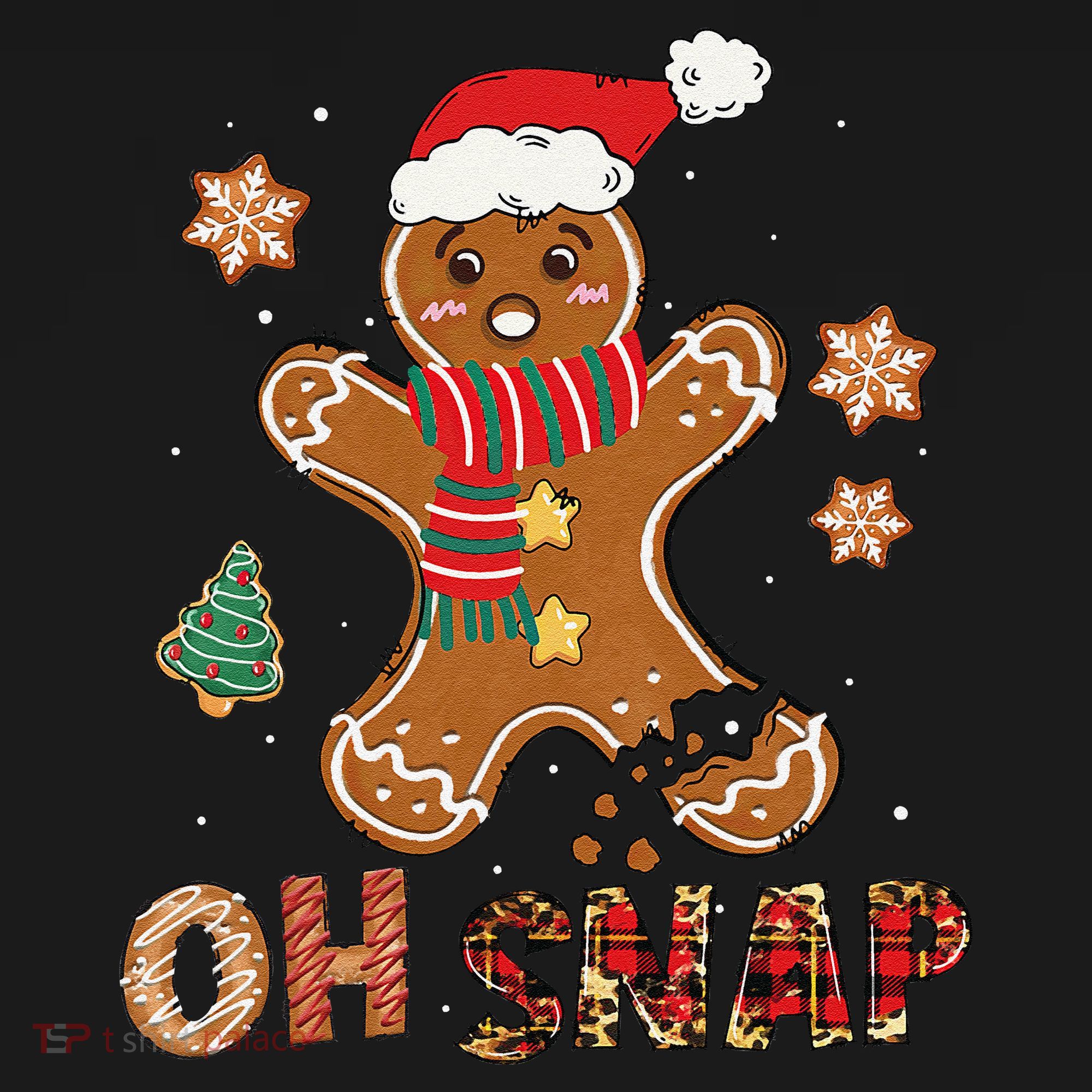 Oh Snap Gingerbread Man Funny Christmas Xmas Women's T-Shirt
