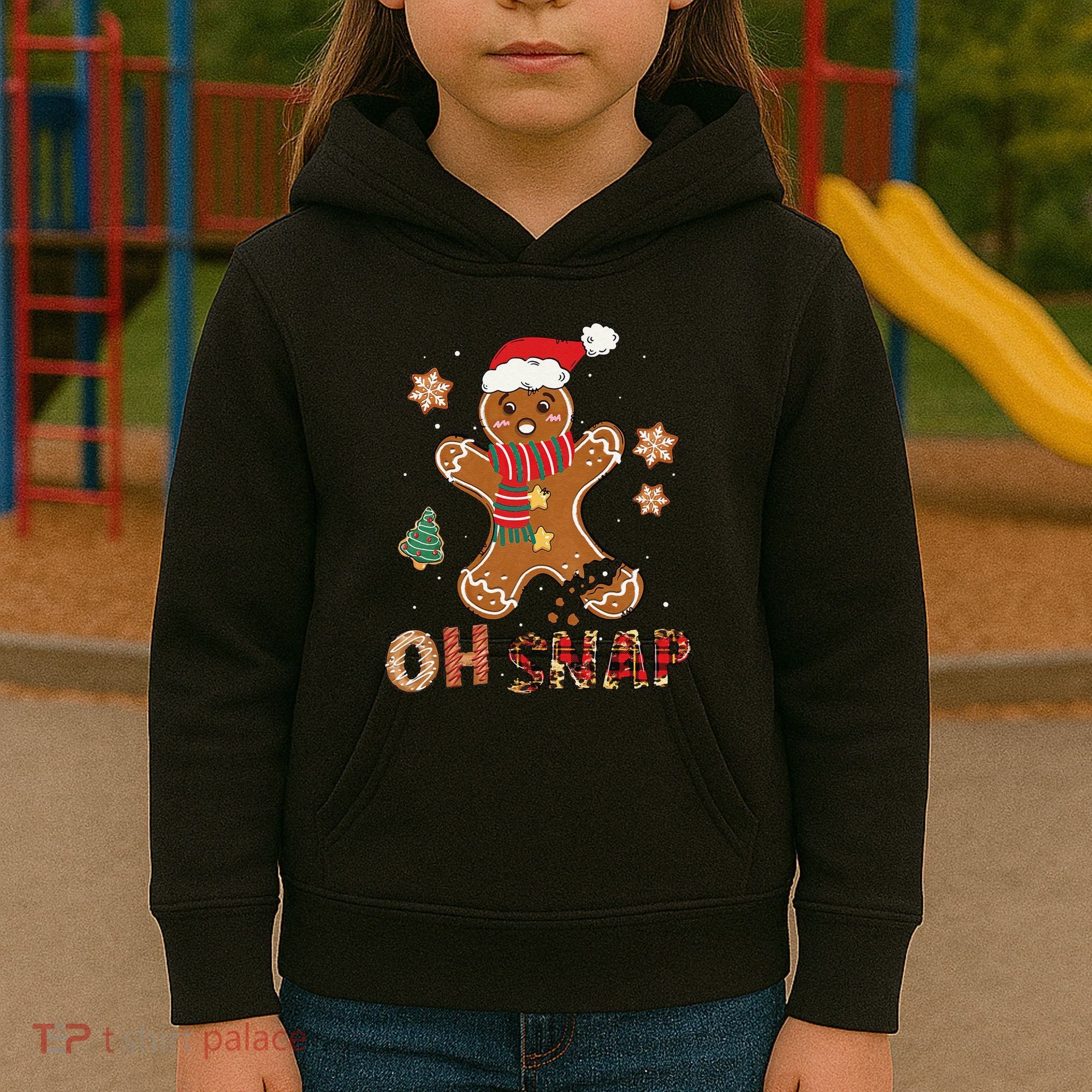 Oh Snap Gingerbread Man Funny Christmas Xmas Kids Hoodie