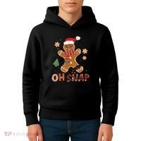 Oh Snap Gingerbread Man Funny Christmas Xmas Kids Hoodie thumb 4