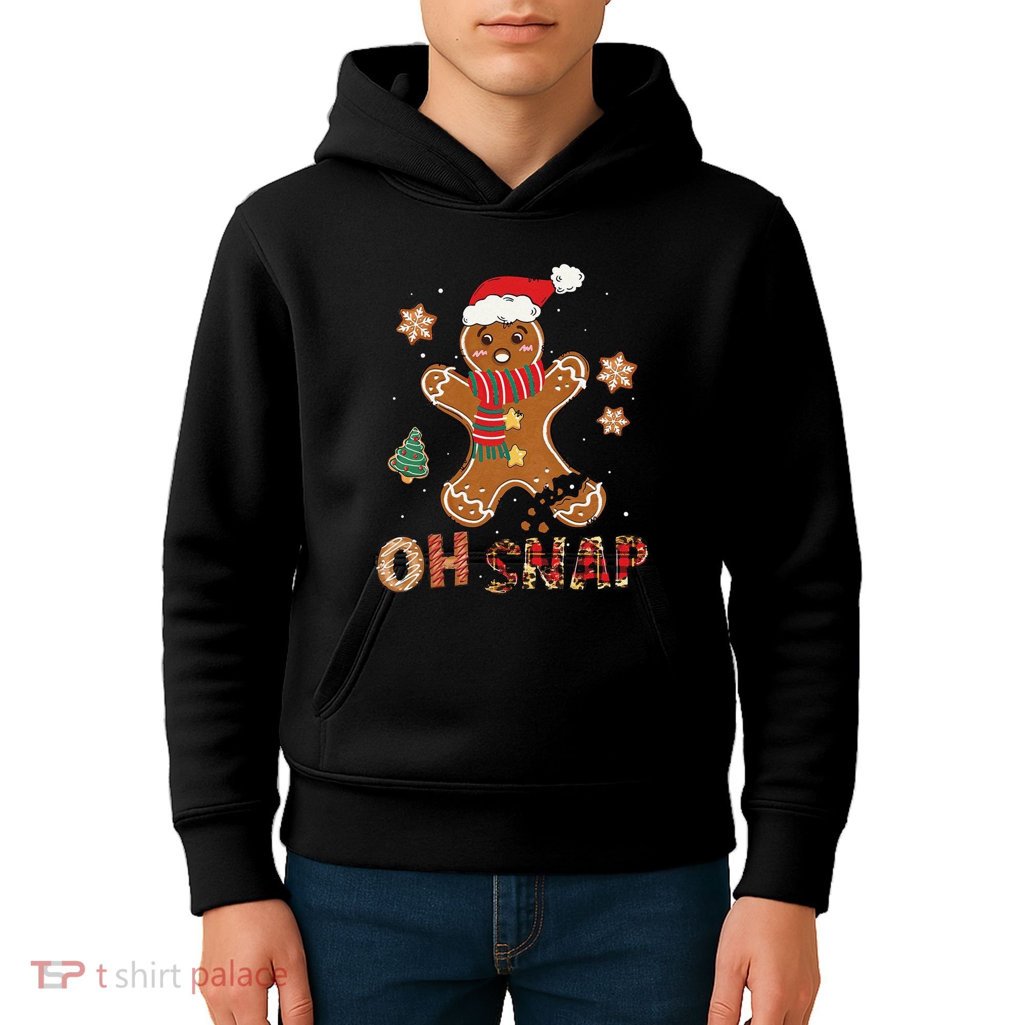 Oh Snap Gingerbread Man Funny Christmas Xmas Kids Hoodie