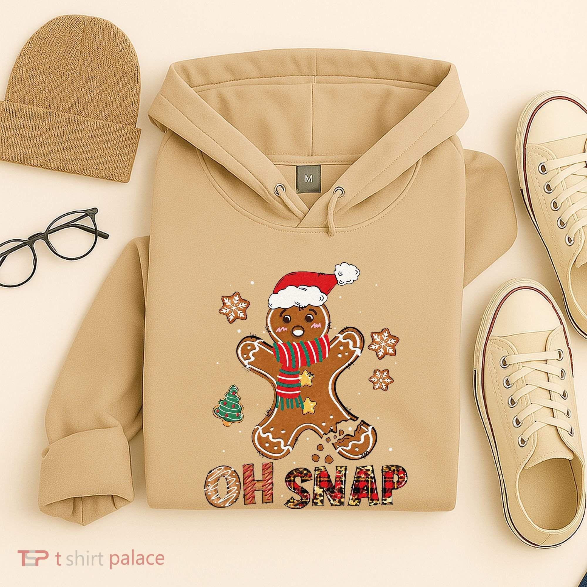 Oh Snap Gingerbread Man Funny Christmas Xmas Hoodie