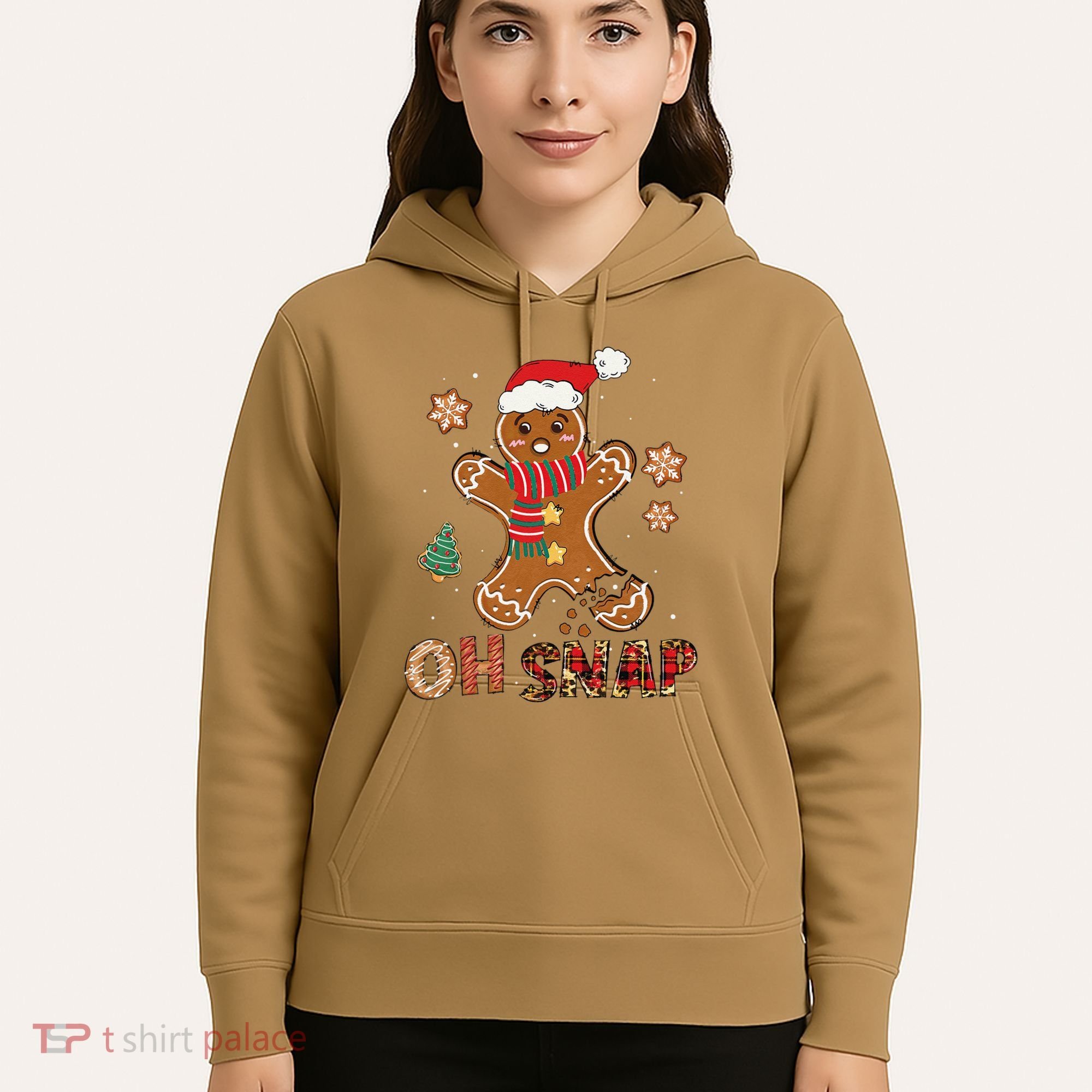 Oh Snap Gingerbread Man Funny Christmas Xmas Hoodie