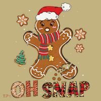Oh Snap Gingerbread Man Funny Christmas Xmas Hoodie thumb 7
