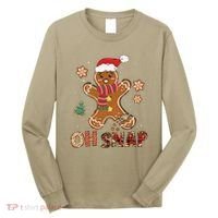 Oh Snap Gingerbread Man Funny Christmas Xmas Long Sleeve Shirt thumb 0