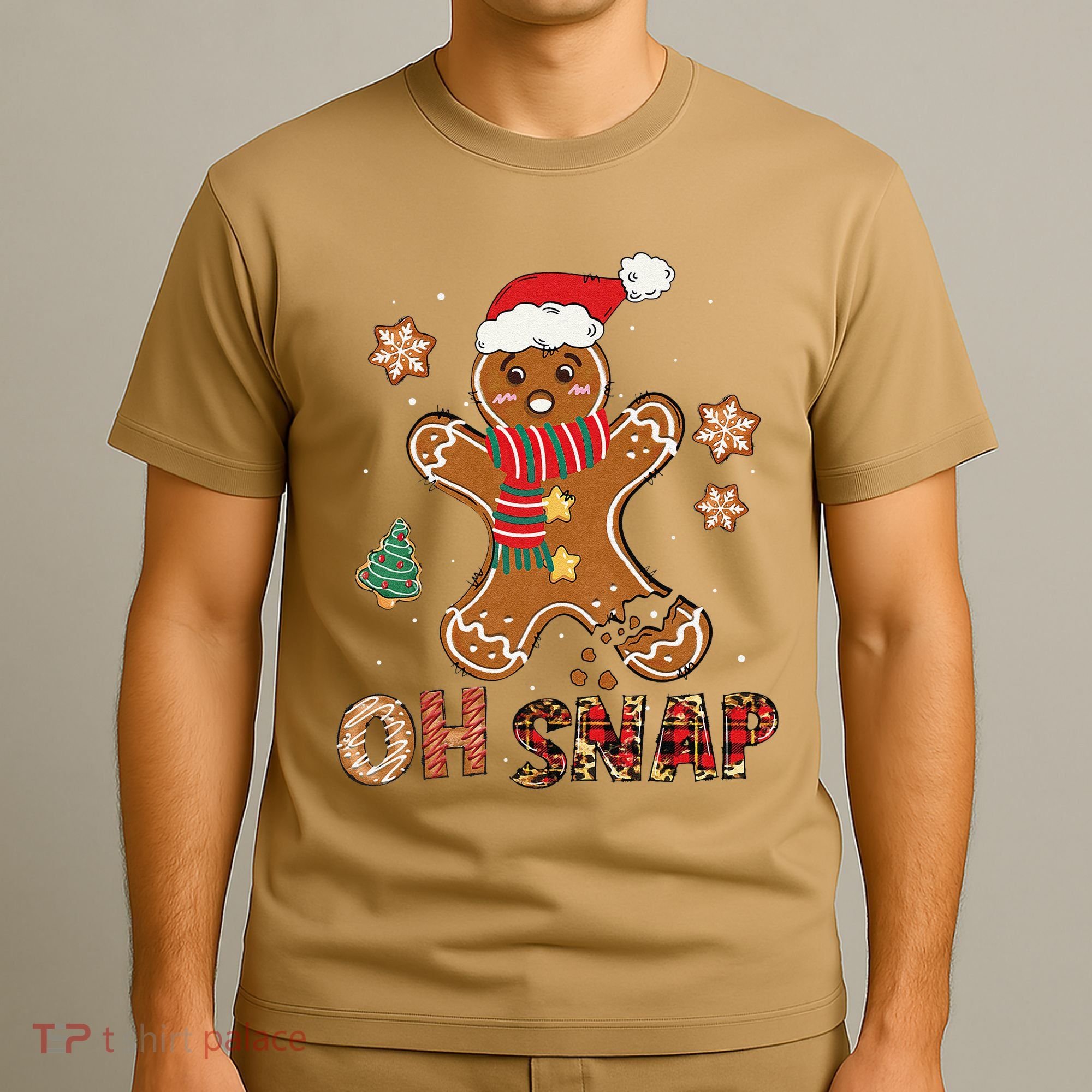 Oh Snap Gingerbread Man Funny Christmas Xmas T-Shirt