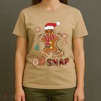 Oh Snap Gingerbread Man Funny Christmas Xmas T-Shirt thumb 4