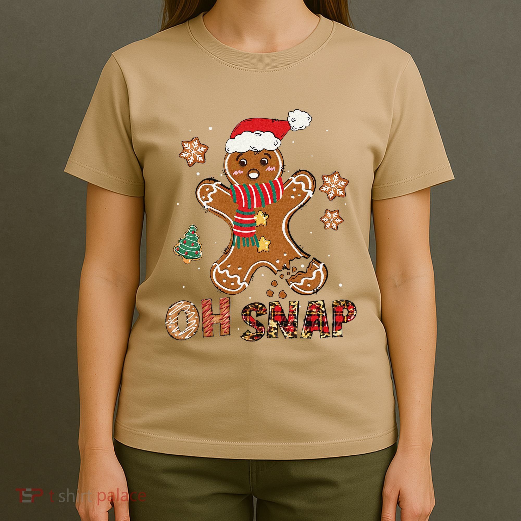 Oh Snap Gingerbread Man Funny Christmas Xmas T-Shirt