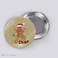 Oh Snap Gingerbread Man Funny Christmas Xmas Button thumb 0