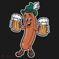 Oktoberfest Sausage Germany Lederhosen Bier Beer Hoodie thumb 2