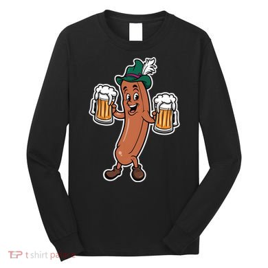 Oktoberfest Sausage Germany Lederhosen Bier Beer Long Sleeve Shirt