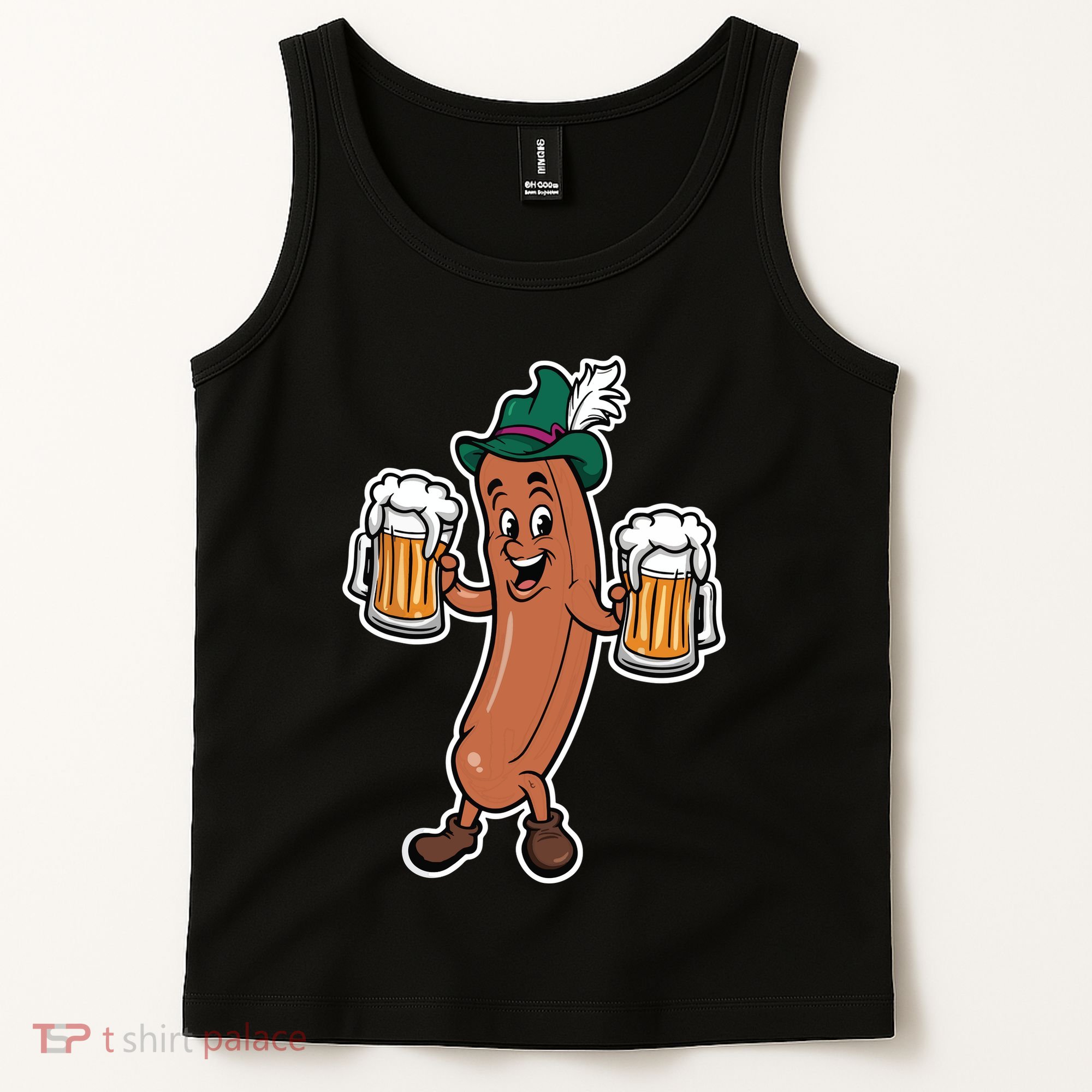 Oktoberfest Sausage Germany Lederhosen Bier Beer Tank Top