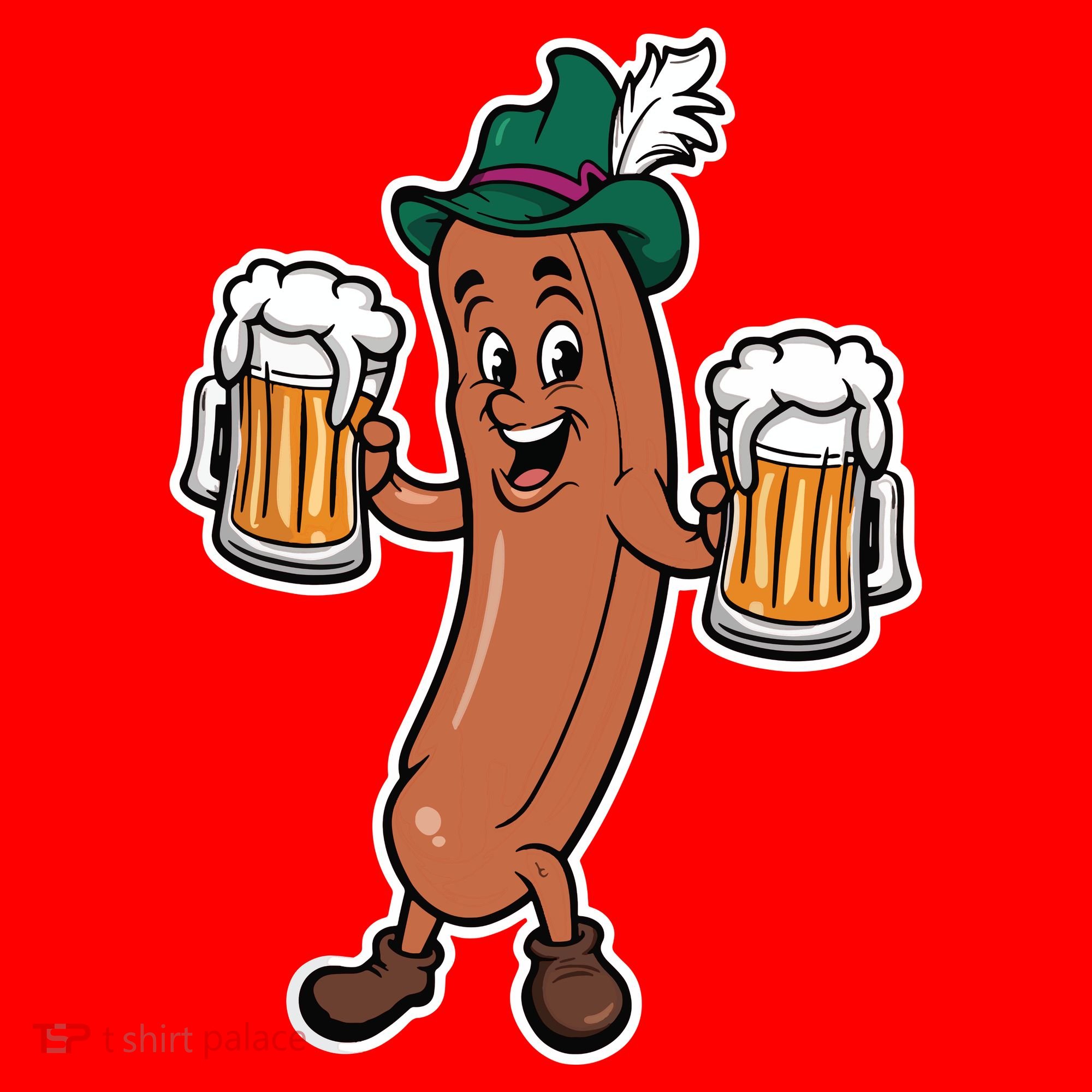 Oktoberfest Sausage Germany Lederhosen Bier Beer Santa Hat