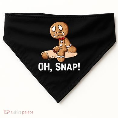 Oh Snap Gingerbread Cookie Man Broken Leg USA-Made Doggie Bandana