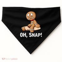 Oh Snap Gingerbread Cookie Man Broken Leg USA-Made Doggie Bandana thumb 0