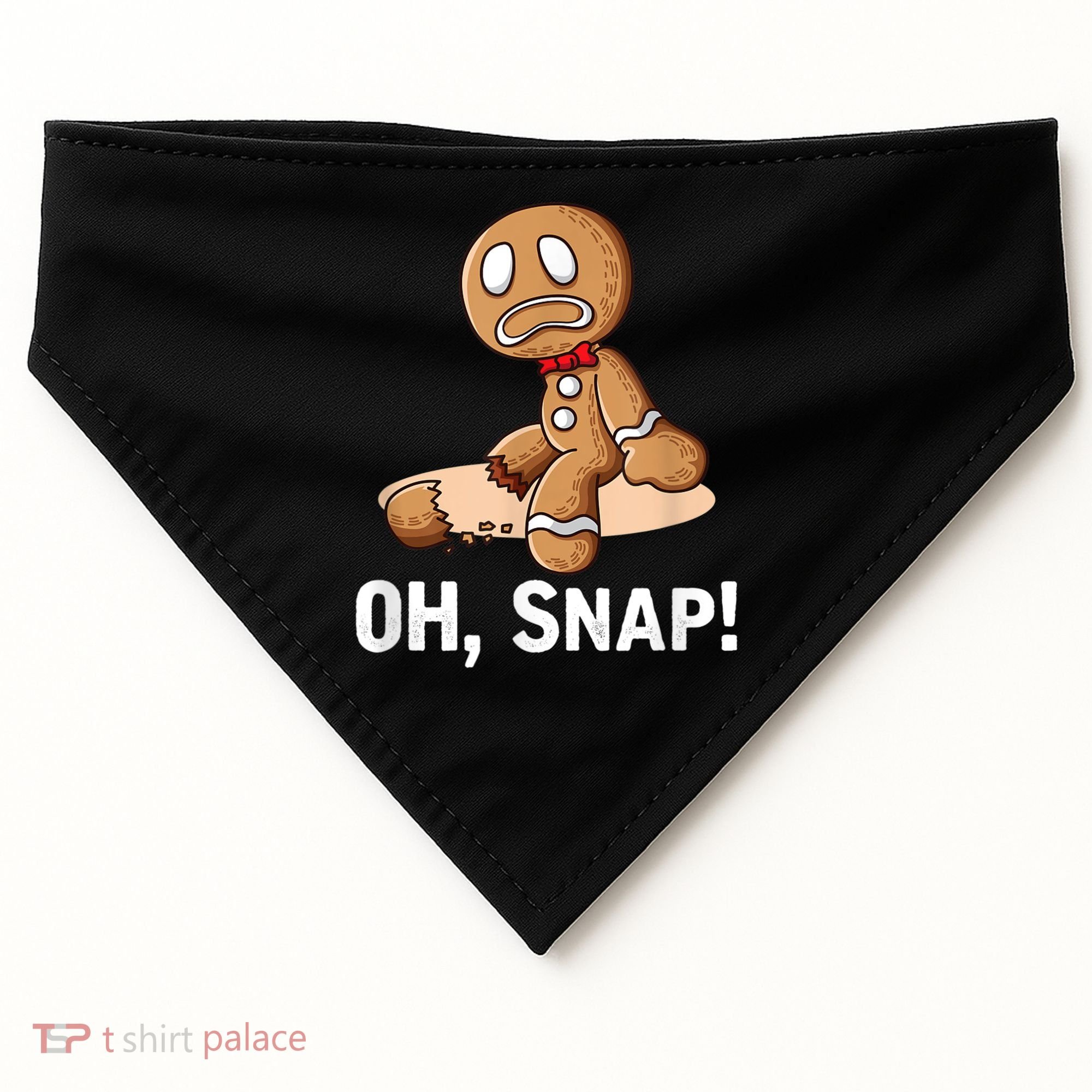 Oh Snap Gingerbread Cookie Man Broken Leg USA-Made Doggie Bandana
